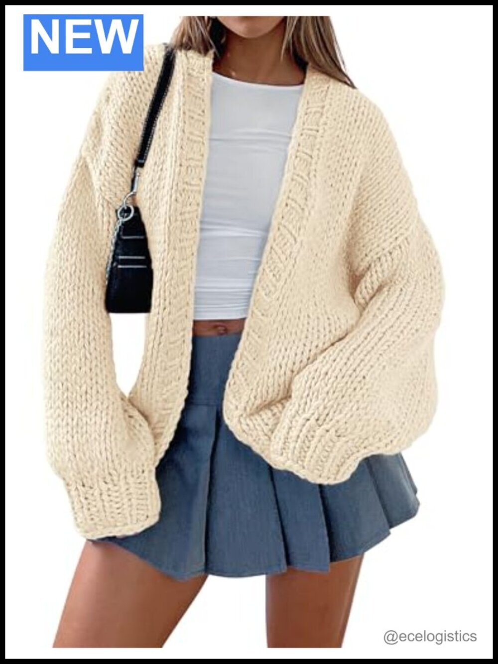 Chunky Knit Open Front Cardigan Sweater Fall Oversized Long Sleeve